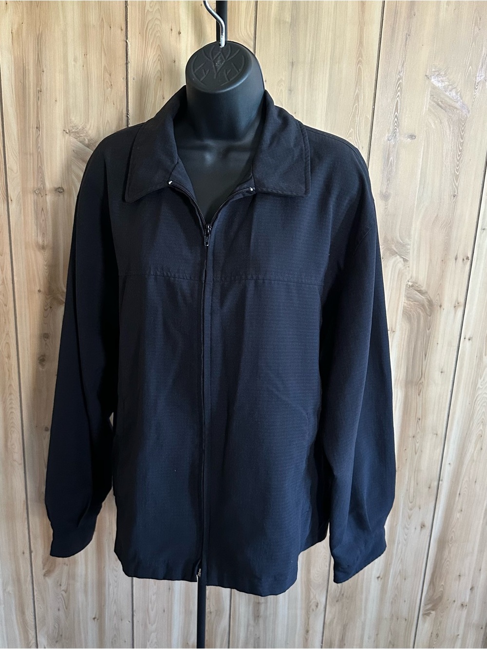 Stylish Bachrach Black Men's Zip-Front Jacket, lightweight & vintage